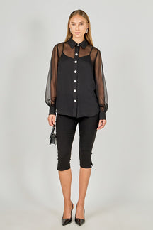 ENDLESS ROSE - Volume Sleeve Shirt Blouse - SHIRTS & BLOUSES available at Objectrare