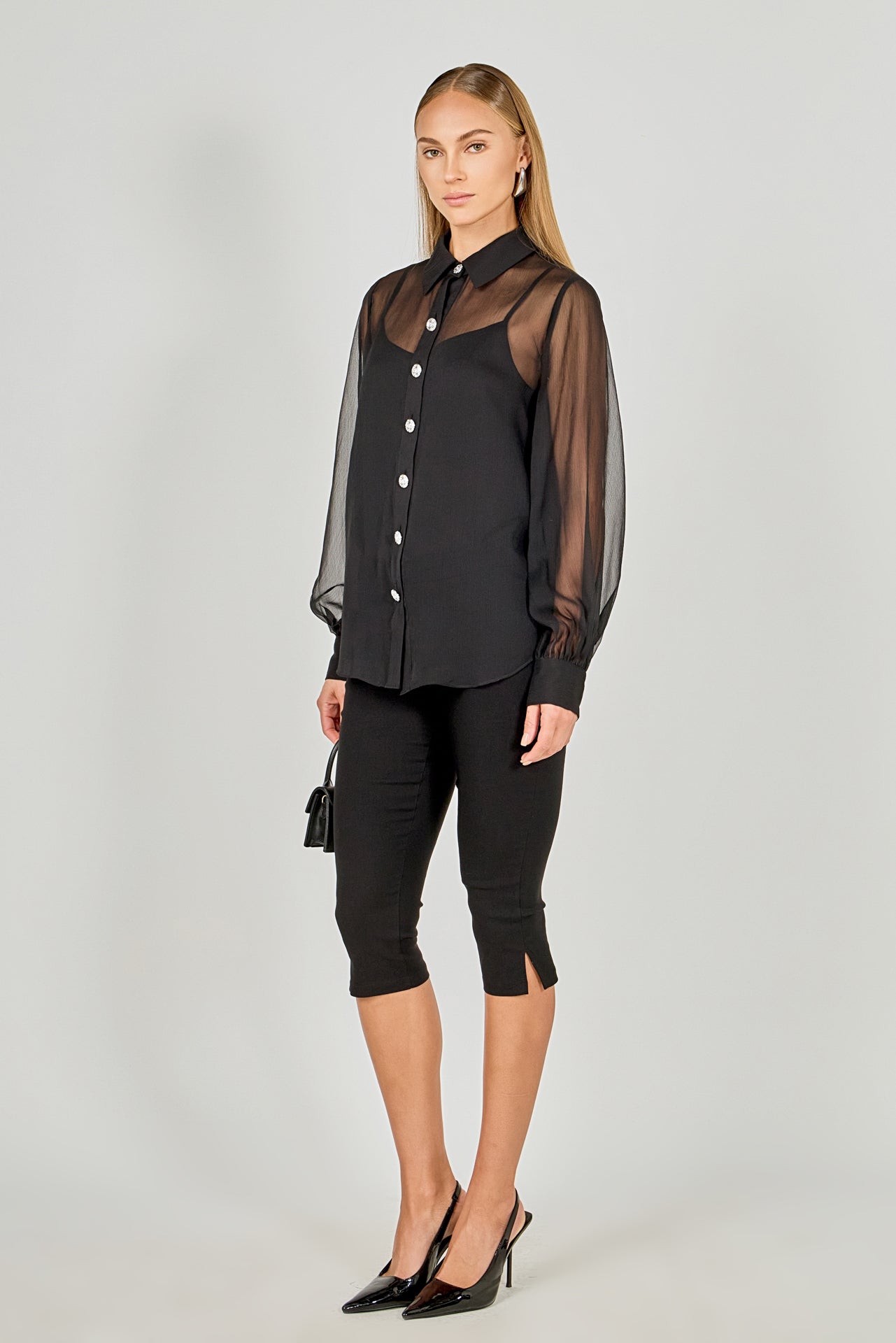 ENDLESS ROSE - Volume Sleeve Shirt Blouse - SHIRTS & BLOUSES available at Objectrare
