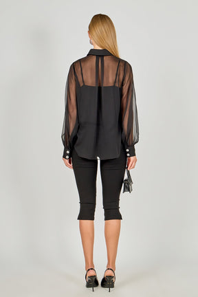 ENDLESS ROSE - Volume Sleeve Shirt Blouse - SHIRTS & BLOUSES available at Objectrare