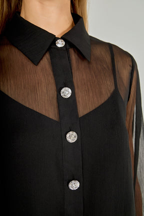 ENDLESS ROSE - Volume Sleeve Shirt Blouse - SHIRTS & BLOUSES available at Objectrare