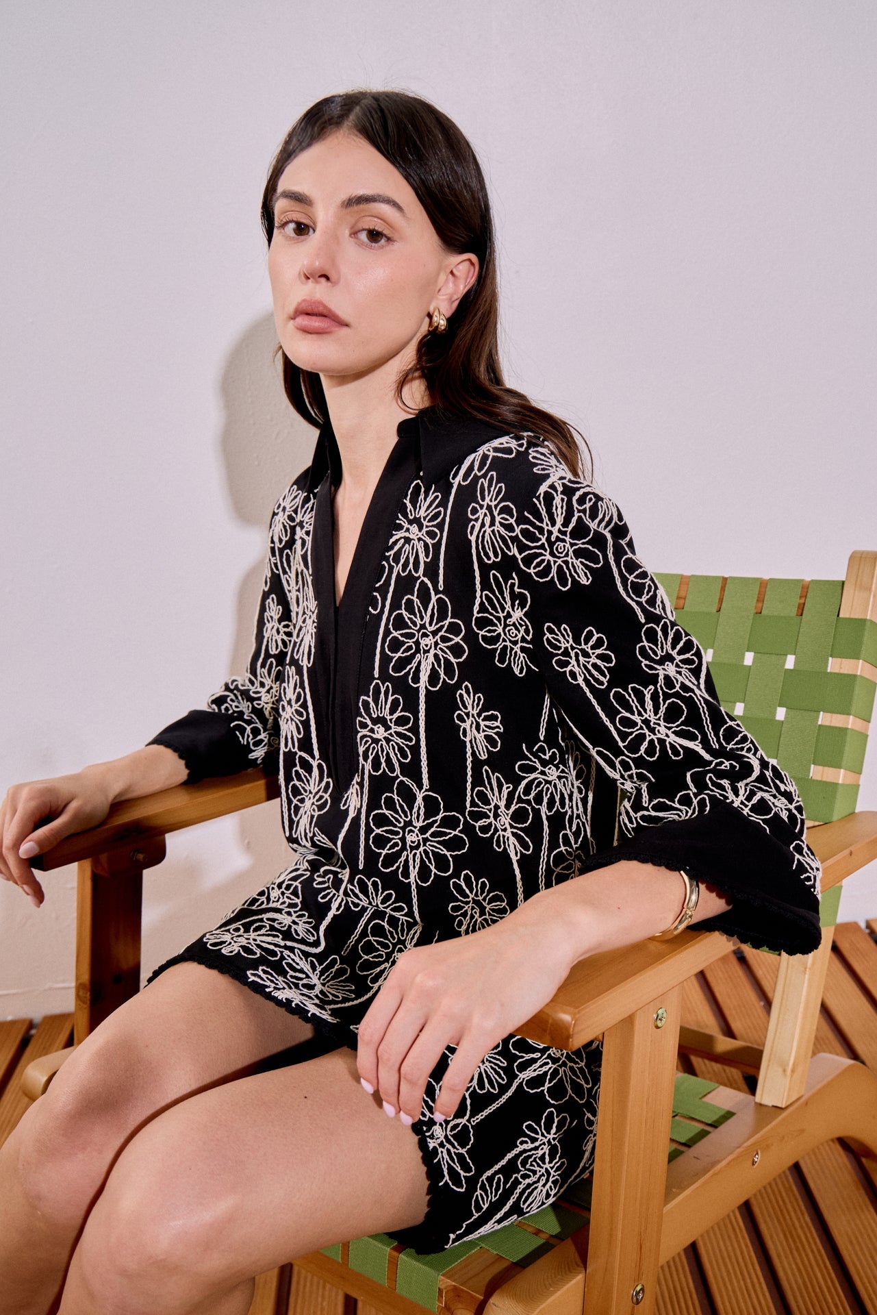ENGLISH FACTORY - Floral Embroidered Collar Mini Dress - DRESSES available at Objectrare