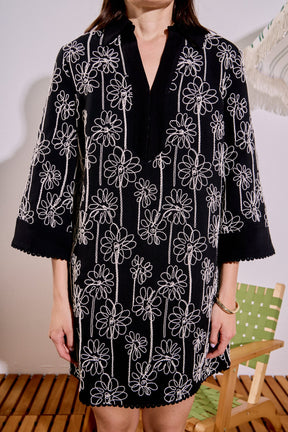 ENGLISH FACTORY - Floral Embroidered Collar Mini Dress - DRESSES available at Objectrare