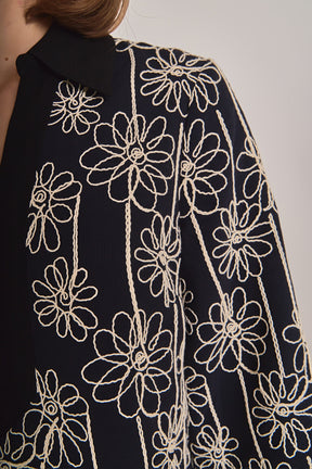 ENGLISH FACTORY - Floral Embroidered Collar Mini Dress - DRESSES available at Objectrare