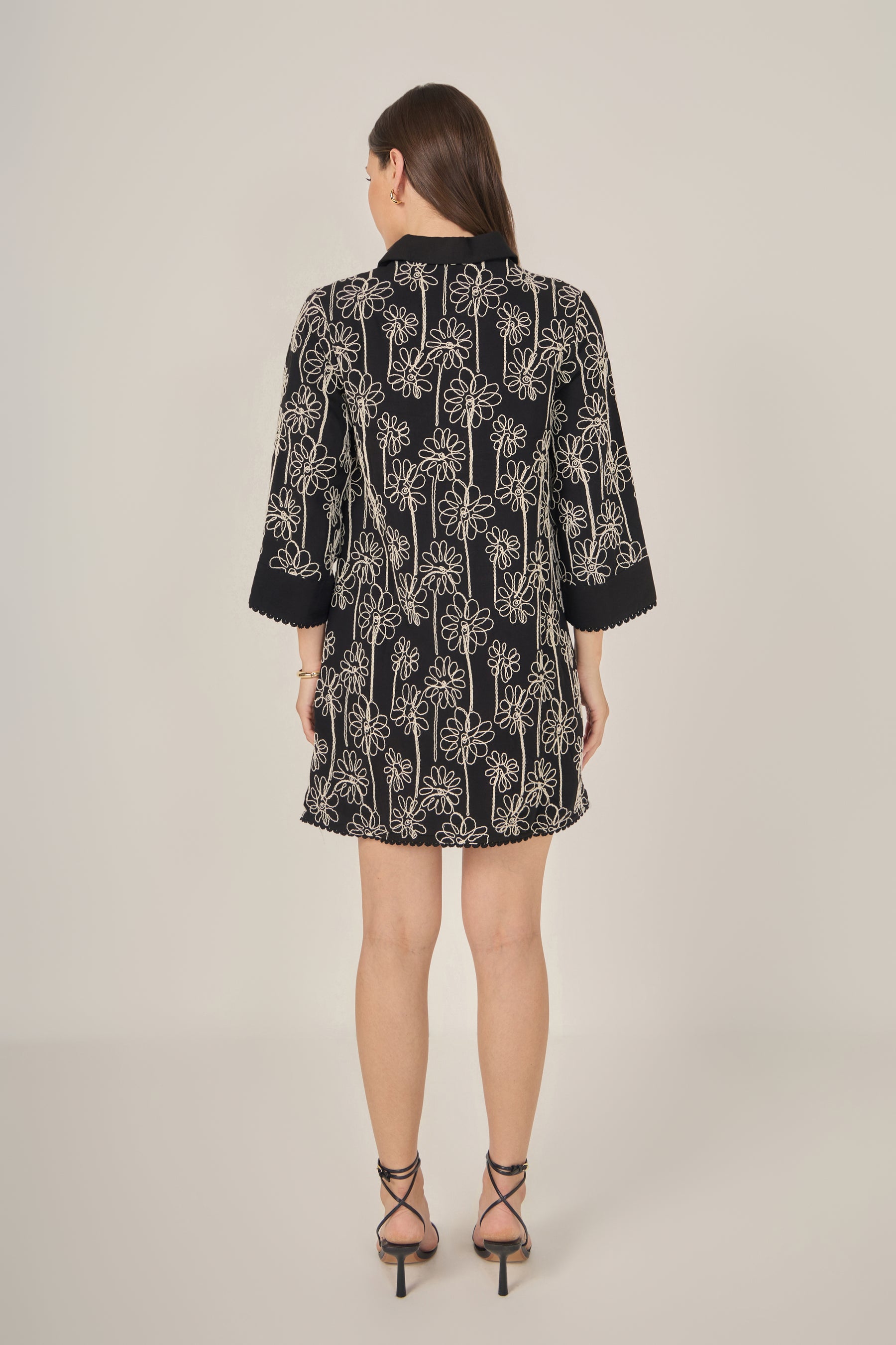 ENGLISH FACTORY - Floral Embroidered Collar Mini Dress - DRESSES available at Objectrare