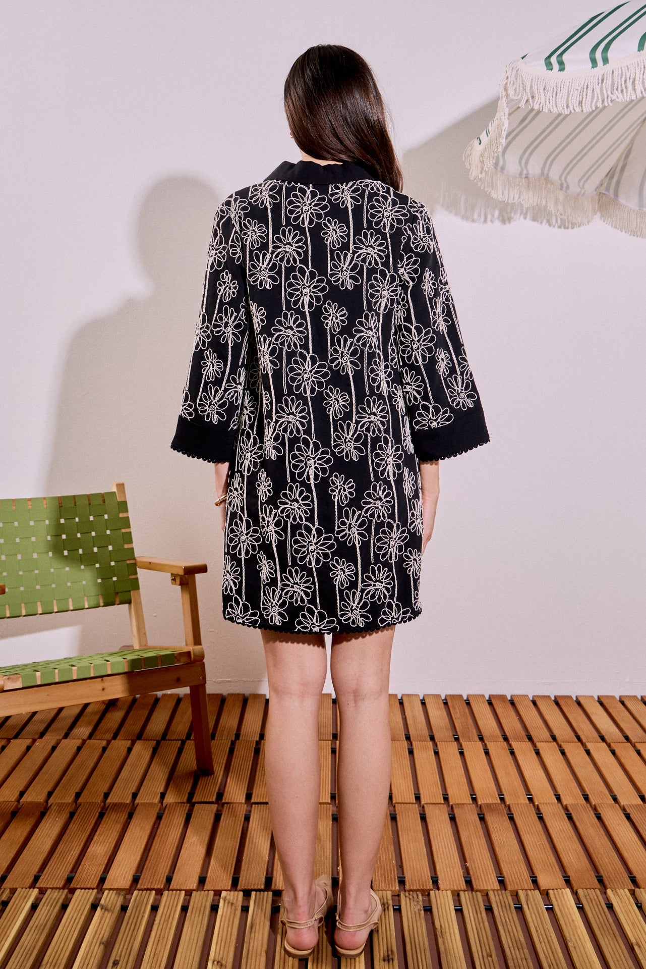 ENGLISH FACTORY - Floral Embroidered Collar Mini Dress - DRESSES available at Objectrare