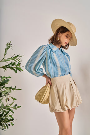 ENGLISH FACTORY - Embroidered Ruffle Collar Blouse - SHIRTS & BLOUSES available at Objectrare