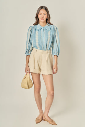 ENGLISH FACTORY - Embroidered Ruffle Collar Blouse - SHIRTS & BLOUSES available at Objectrare