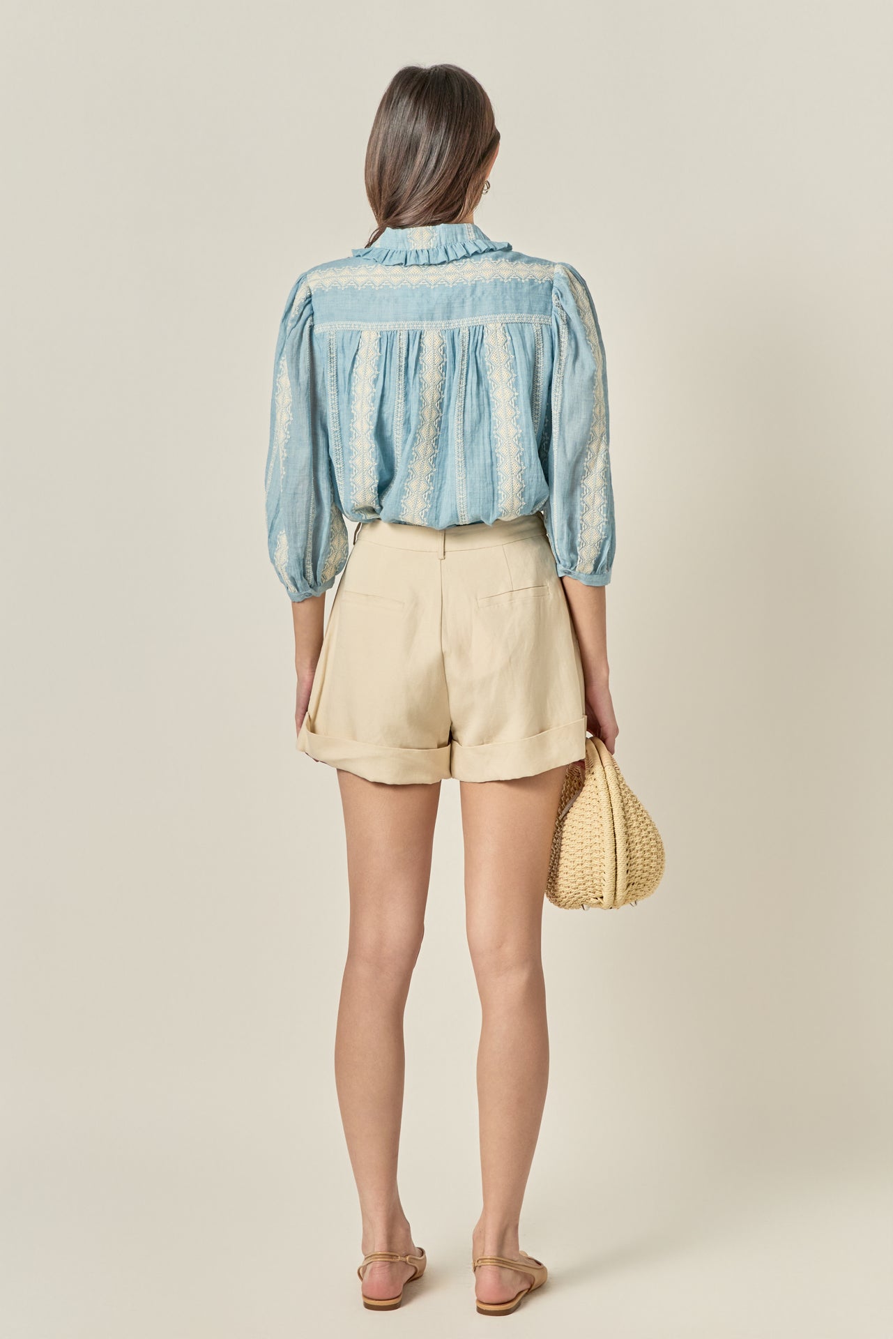 ENGLISH FACTORY - Embroidered Ruffle Collar Blouse - SHIRTS & BLOUSES available at Objectrare