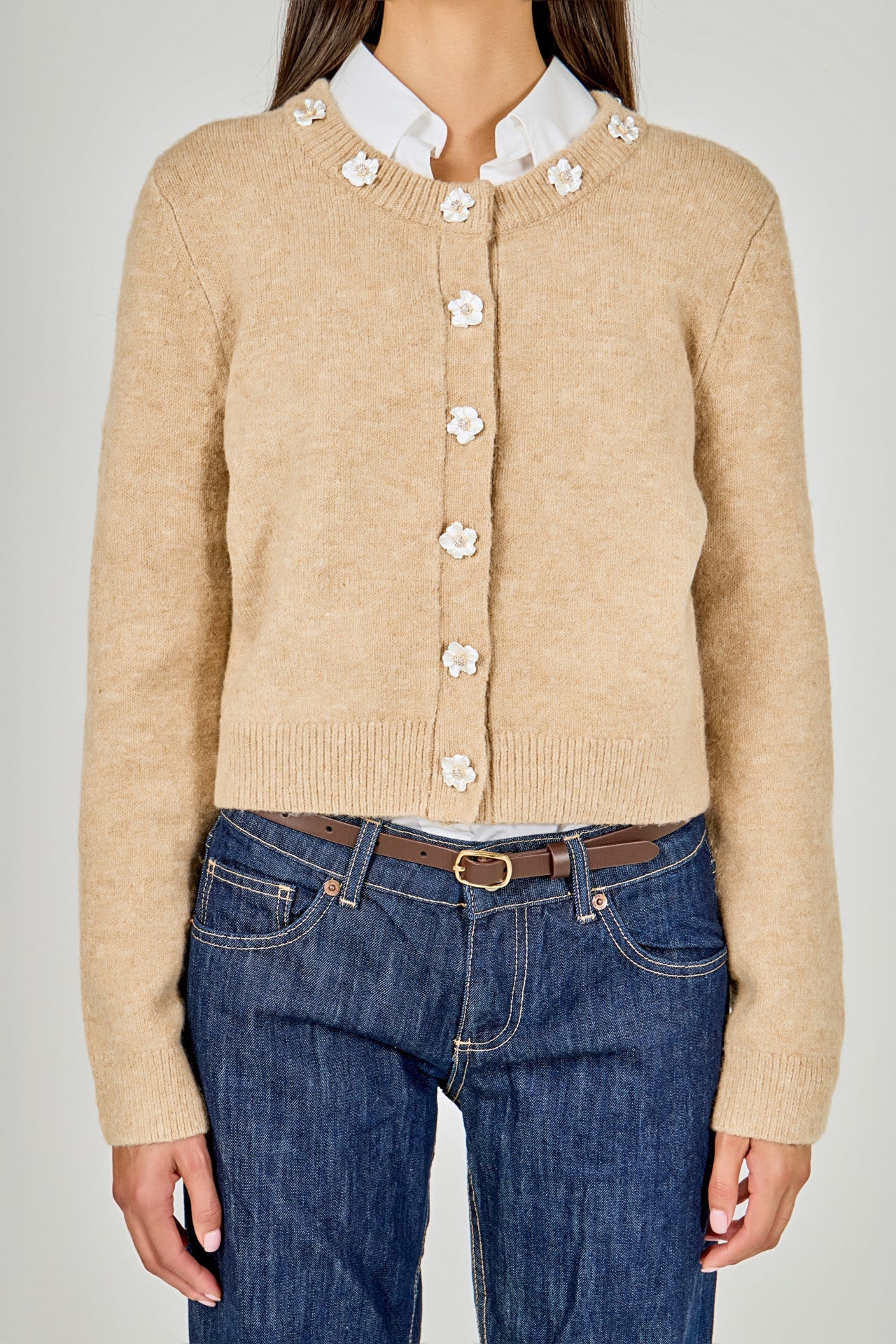 Floral Button Knit Cardigan