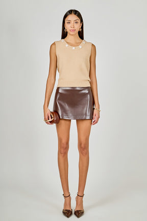 Floral Button Knit Vest