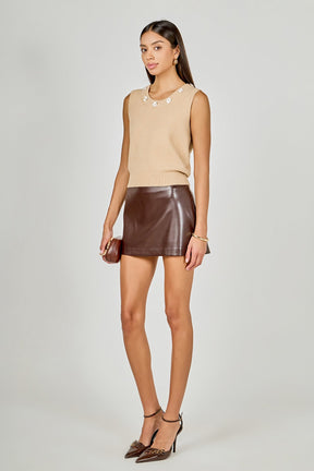 Floral Button Knit Vest