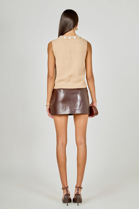 Floral Button Knit Vest