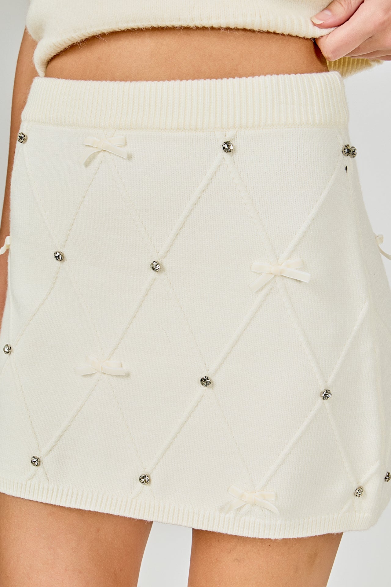 ENDLESS ROSE - Bow Detail Mini Skirt - SKIRTS available at Objectrare
