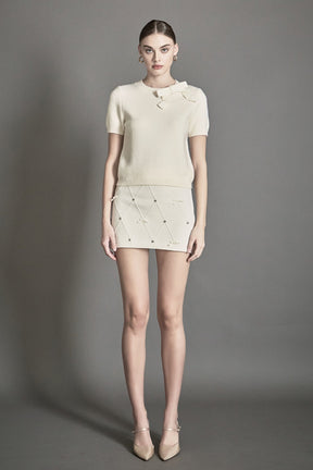 ENDLESS ROSE - Bow Detail Mini Skirt - SKIRTS available at Objectrare