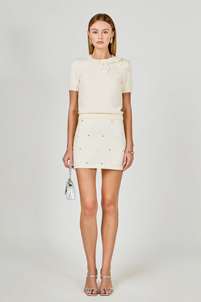 ENDLESS ROSE - Bow Detail Mini Skirt - SKIRTS available at Objectrare