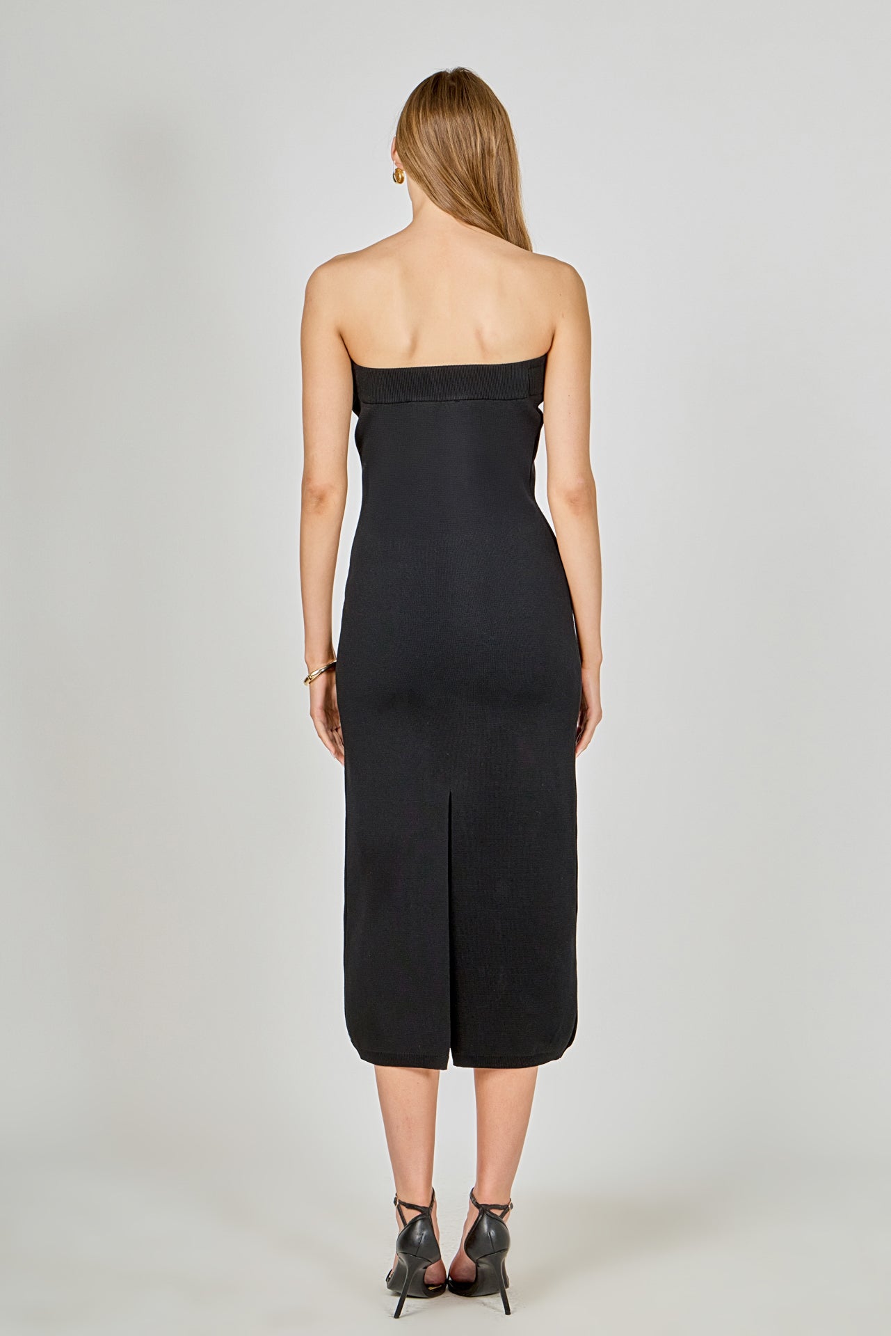 ENDLESS ROSE - Bow Detailed Tube Midi Knit Dress - DRESSES available at Objectrare