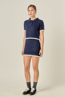 ENGLISH FACTORY - Scallop Detailed Knit Skirt - SKIRTS available at Objectrare