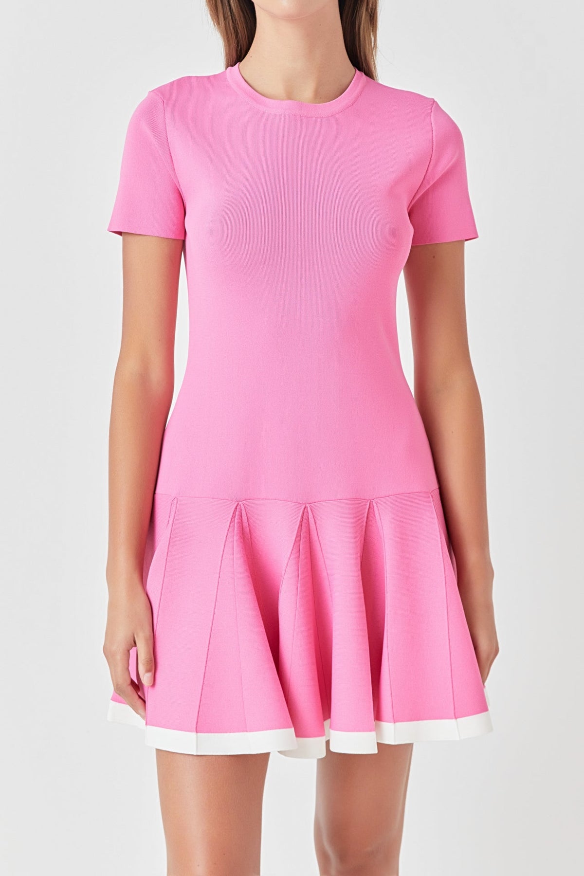 ENGLISH FACTORY - Pleated Mini Knit Dress - DRESSES available at Objectrare