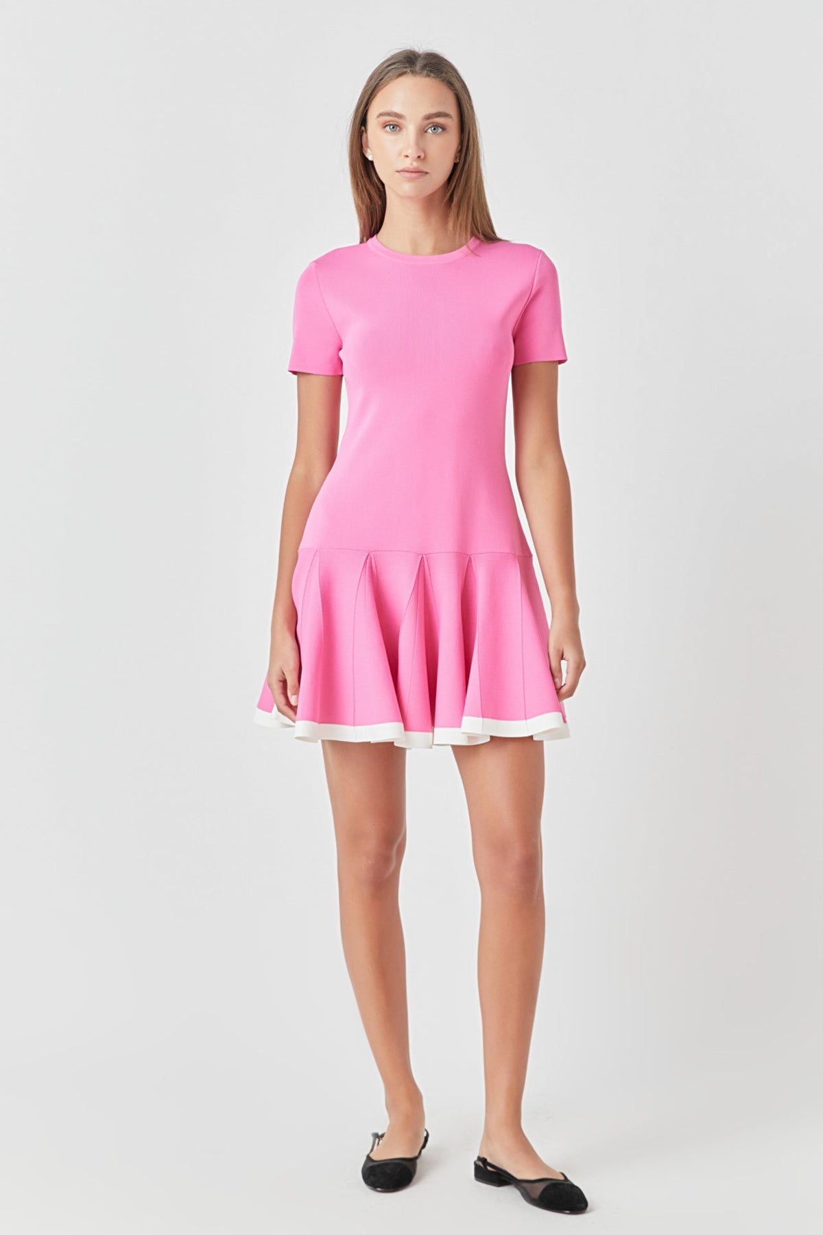 ENGLISH FACTORY - Pleated Mini Knit Dress - DRESSES available at Objectrare