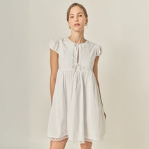 Scallop Trim Babydoll Mini Dress