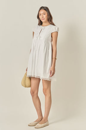 Scallop Trim Babydoll Mini Dress