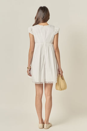 Scallop Trim Babydoll Mini Dress