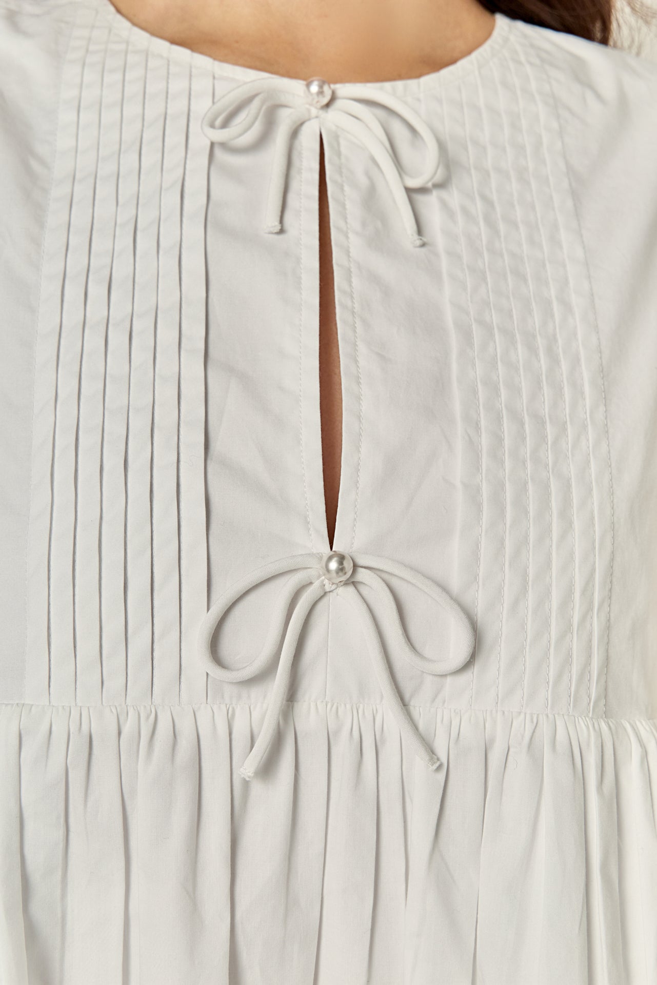 Scallop Trim Babydoll Mini Dress
