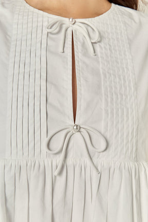 Scallop Trim Babydoll Mini Dress
