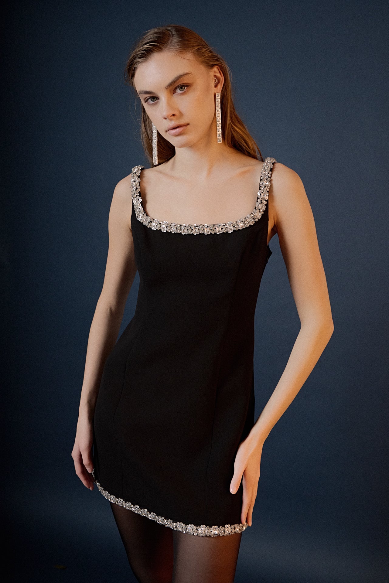 ENDLESS ROSE - Alessia Rhinestone Tape Mini Dress - DRESSES available at Objectrare