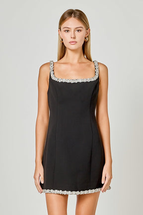 ENDLESS ROSE - Alessia Rhinestone Tape Mini Dress - DRESSES available at Objectrare