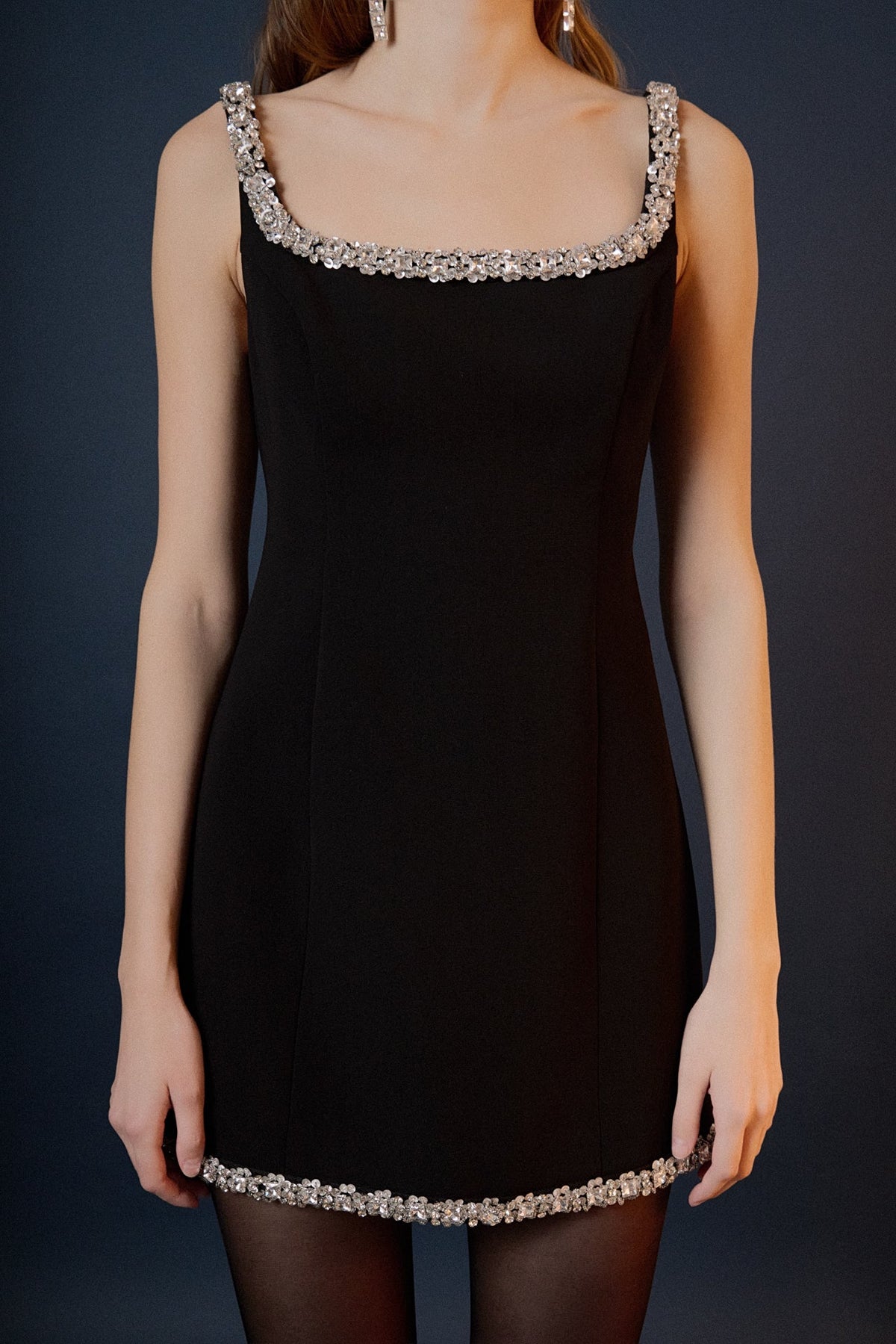 ENDLESS ROSE - Alessia Rhinestone Tape Mini Dress - DRESSES available at Objectrare