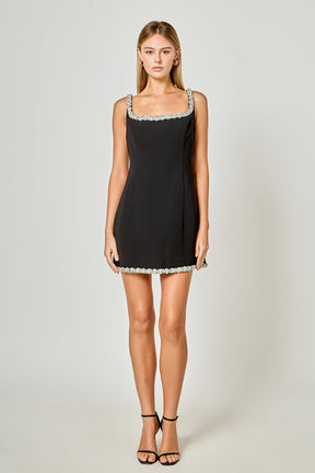 Alessia Rhinestone Tape Mini Dress