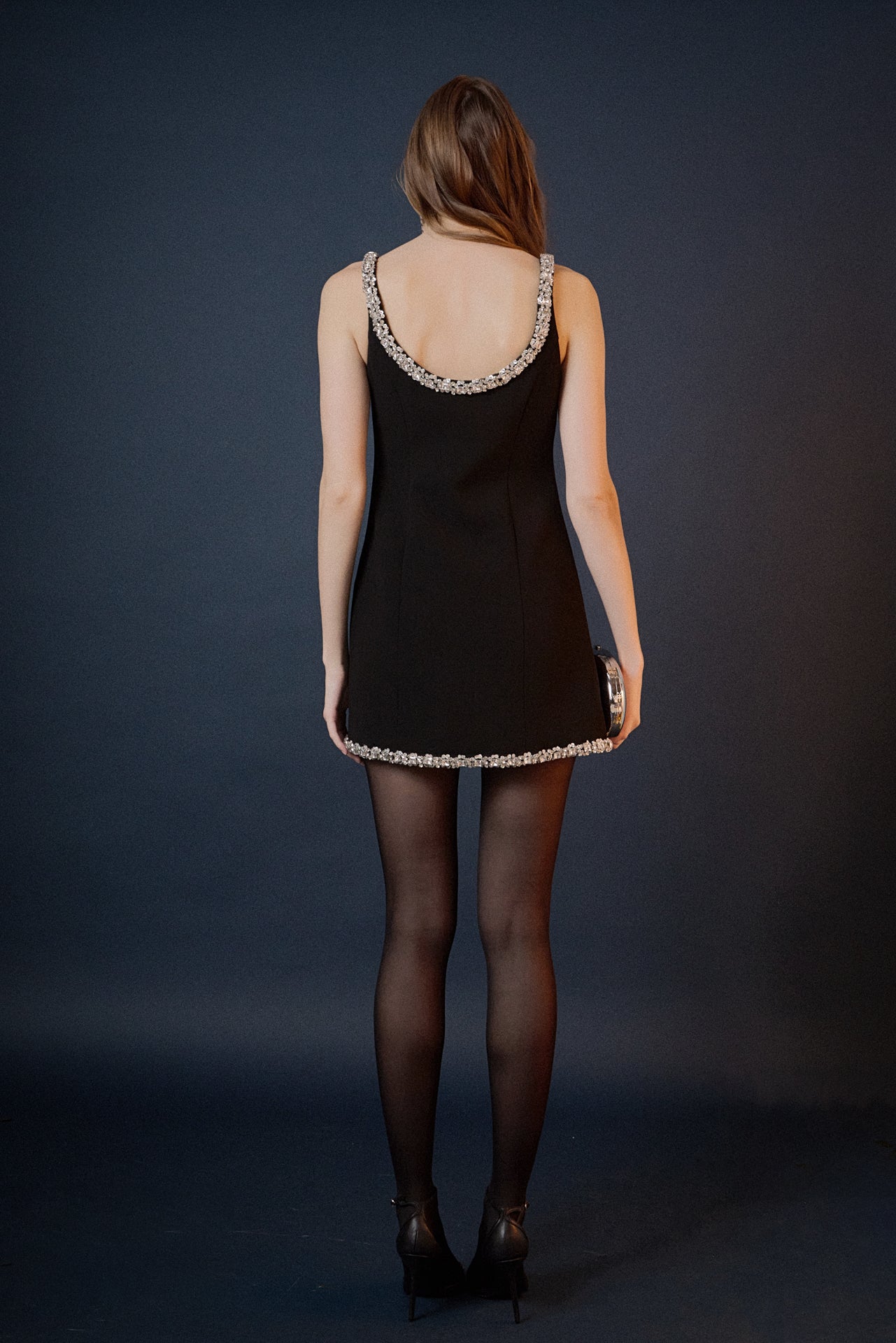 ENDLESS ROSE - Alessia Rhinestone Tape Mini Dress - DRESSES available at Objectrare