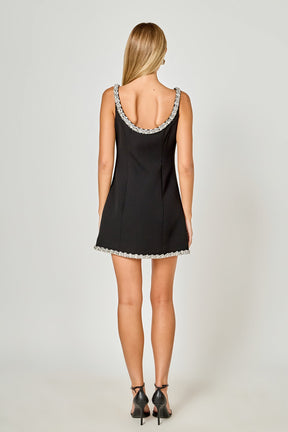 Alessia Rhinestone Tape Mini Dress
