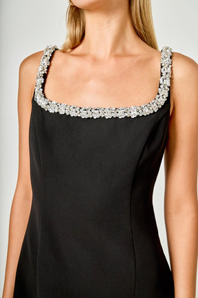 ENDLESS ROSE - Alessia Rhinestone Tape Mini Dress - DRESSES available at Objectrare