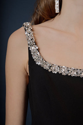 ENDLESS ROSE - Alessia Rhinestone Tape Mini Dress - DRESSES available at Objectrare