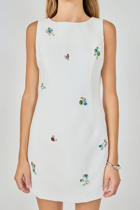 ENDLESS ROSE - Rhinestone Detailed Mini Dress - DRESSES available at Objectrare