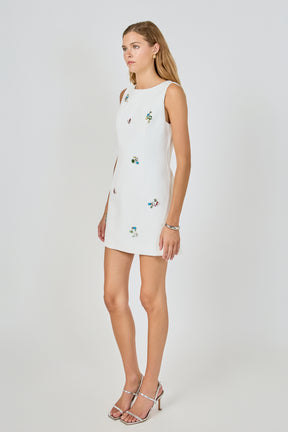 ENDLESS ROSE - Rhinestone Detailed Mini Dress - DRESSES available at Objectrare