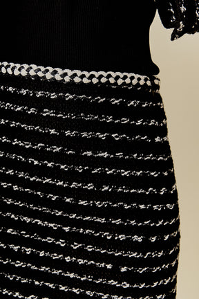 ENDLESS ROSE - Striped Tweed Skirt - SKIRTS available at Objectrare