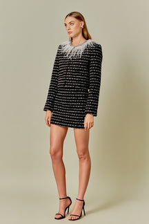 ENDLESS ROSE - Striped Tweed Skirt - SKIRTS available at Objectrare