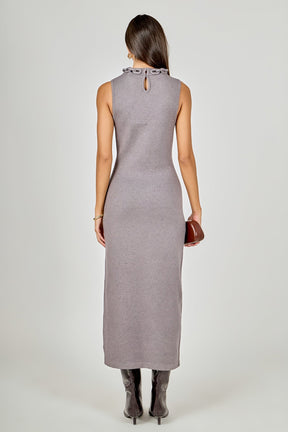 ENDLESS ROSE - Gia Knitted Chain Detail Sleeveless Midi Dress - DRESSES available at Objectrare