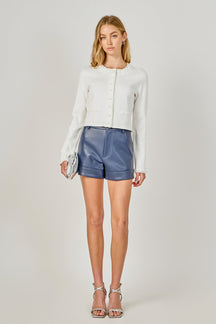 ENDLESS ROSE - Faux Leather Shorts - SHORTS available at Objectrare
