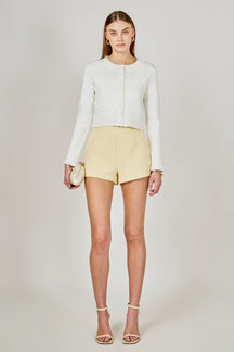 ENDLESS ROSE - Flower and Pearl Trim Knit Cardigan - JACKETS available at Objectrare