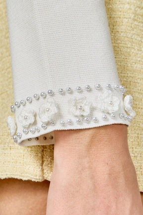 ENDLESS ROSE - Flower and Pearl Trim Knit Cardigan - JACKETS available at Objectrare