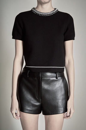 ENGLISH FACTORY - Braided Detail Knit Top - TOPS available at Objectrare