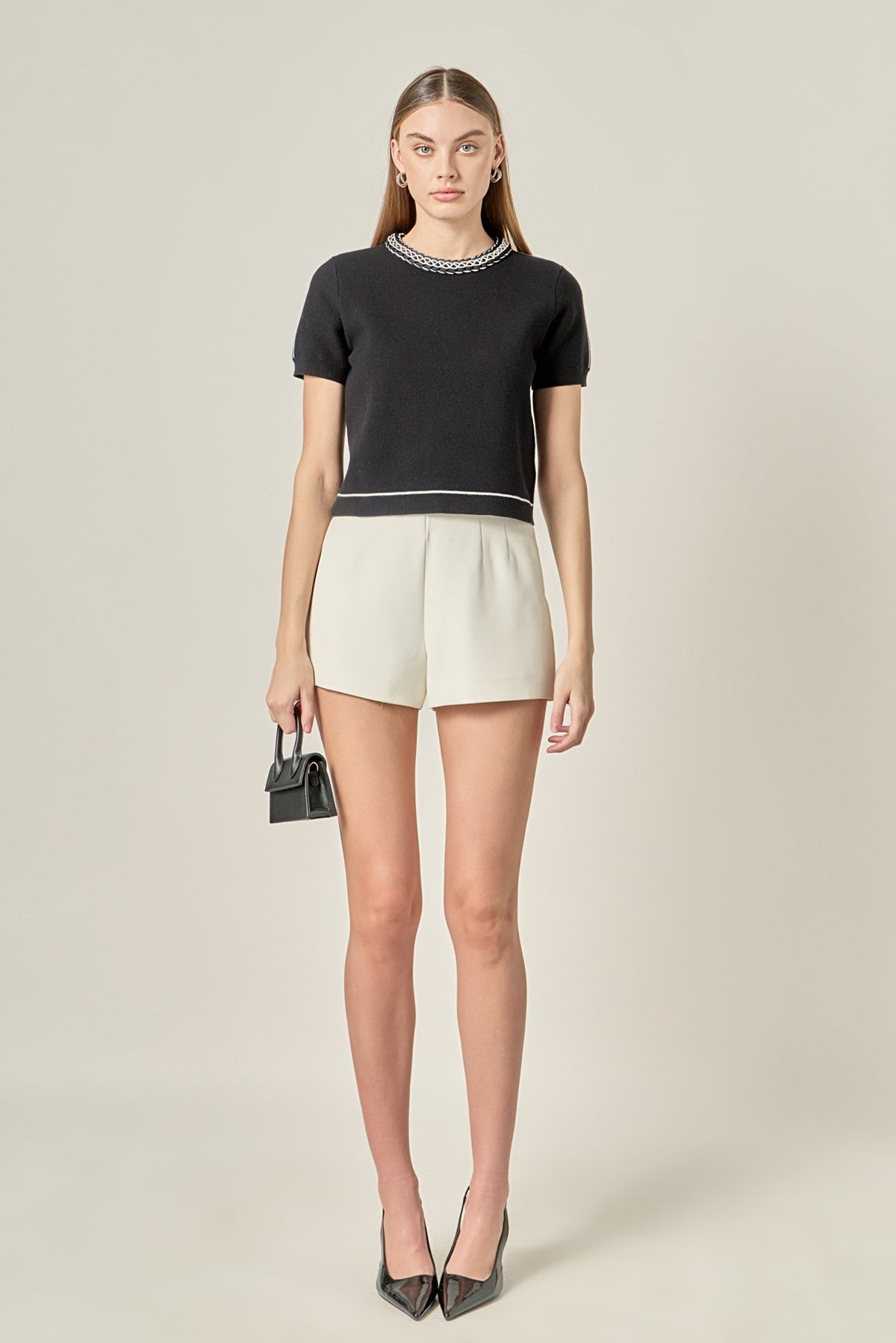 ENGLISH FACTORY - Braided Detail Knit Top - TOPS available at Objectrare