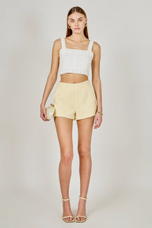 ENDLESS ROSE - Flower and Pearl Trim Knit Top - TOPS available at Objectrare