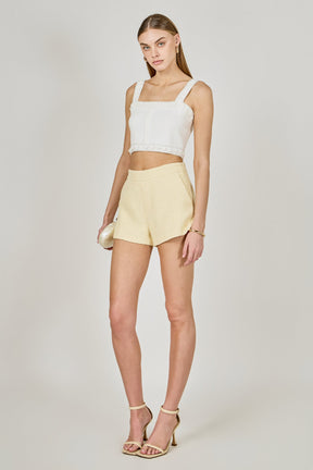 ENDLESS ROSE - Flower and Pearl Trim Knit Top - TOPS available at Objectrare