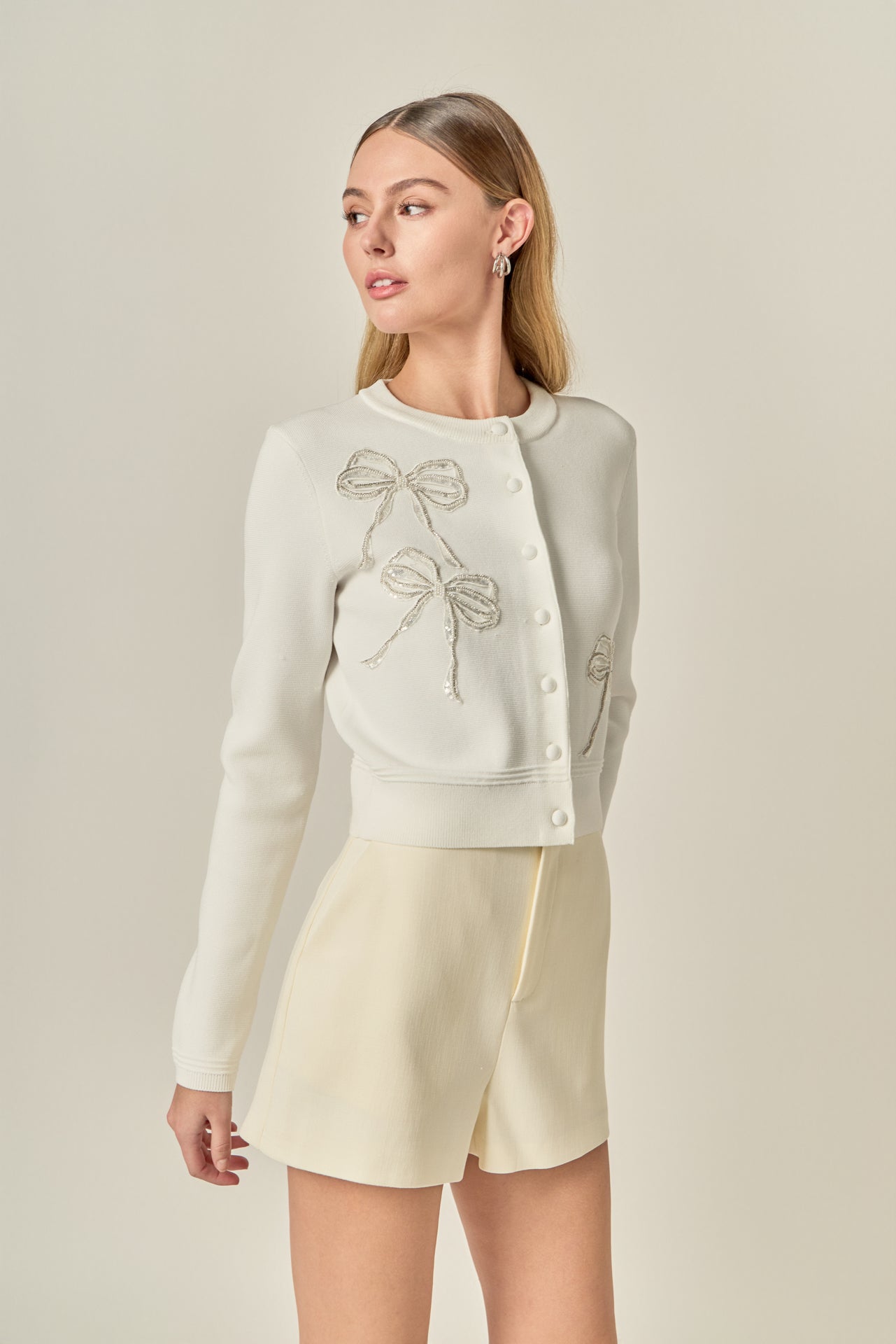 ENGLISH FACTORY - Bow Detail Cardigan - SWEATERS & KNITS available at Objectrare