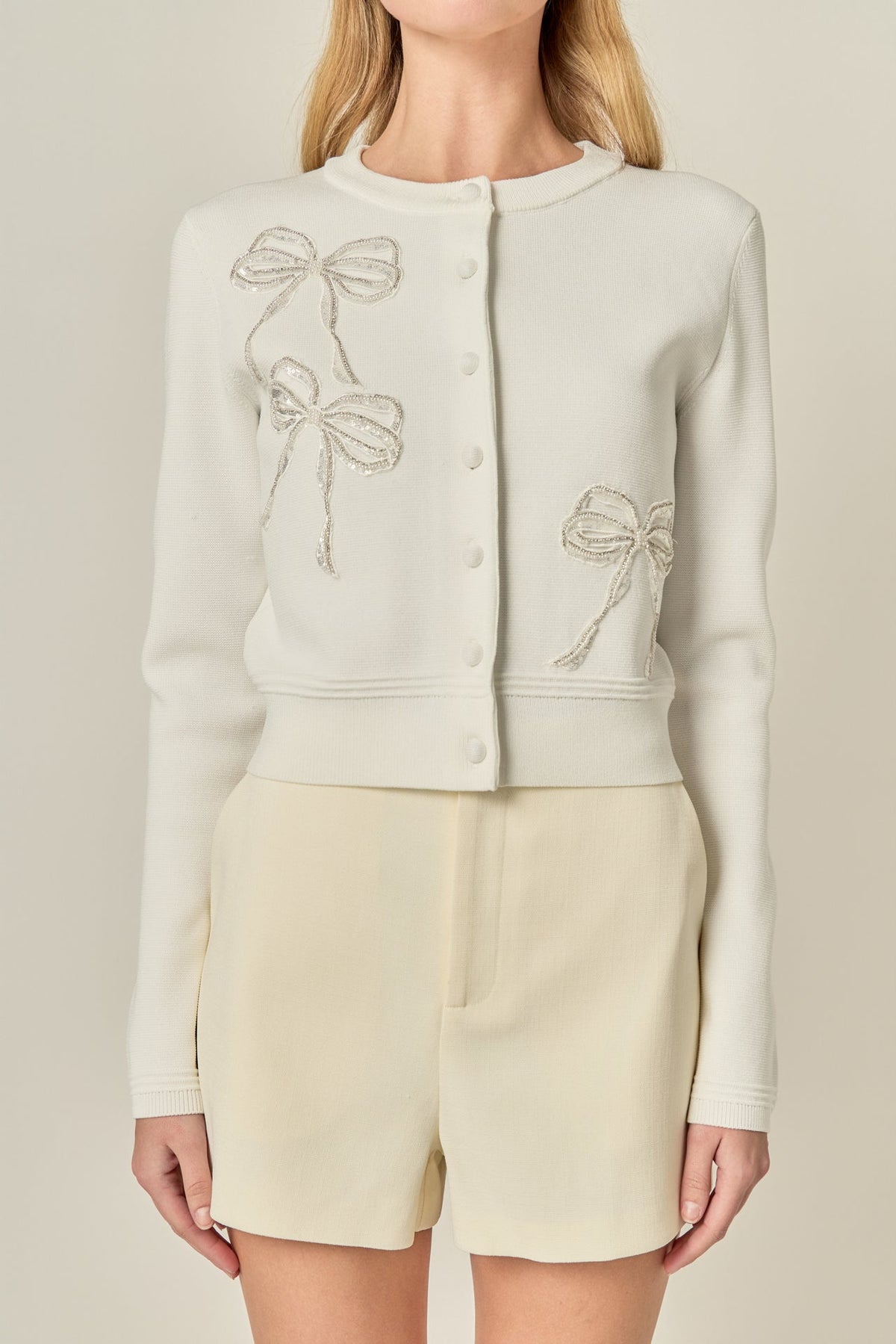 ENGLISH FACTORY - Bow Detail Cardigan - SWEATERS & KNITS available at Objectrare